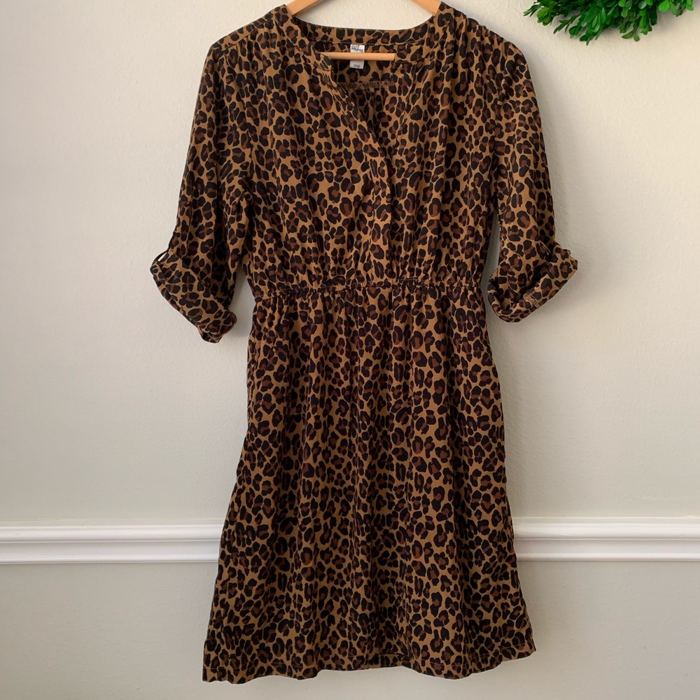 Old Navy Leopard Print Shirt Dress M